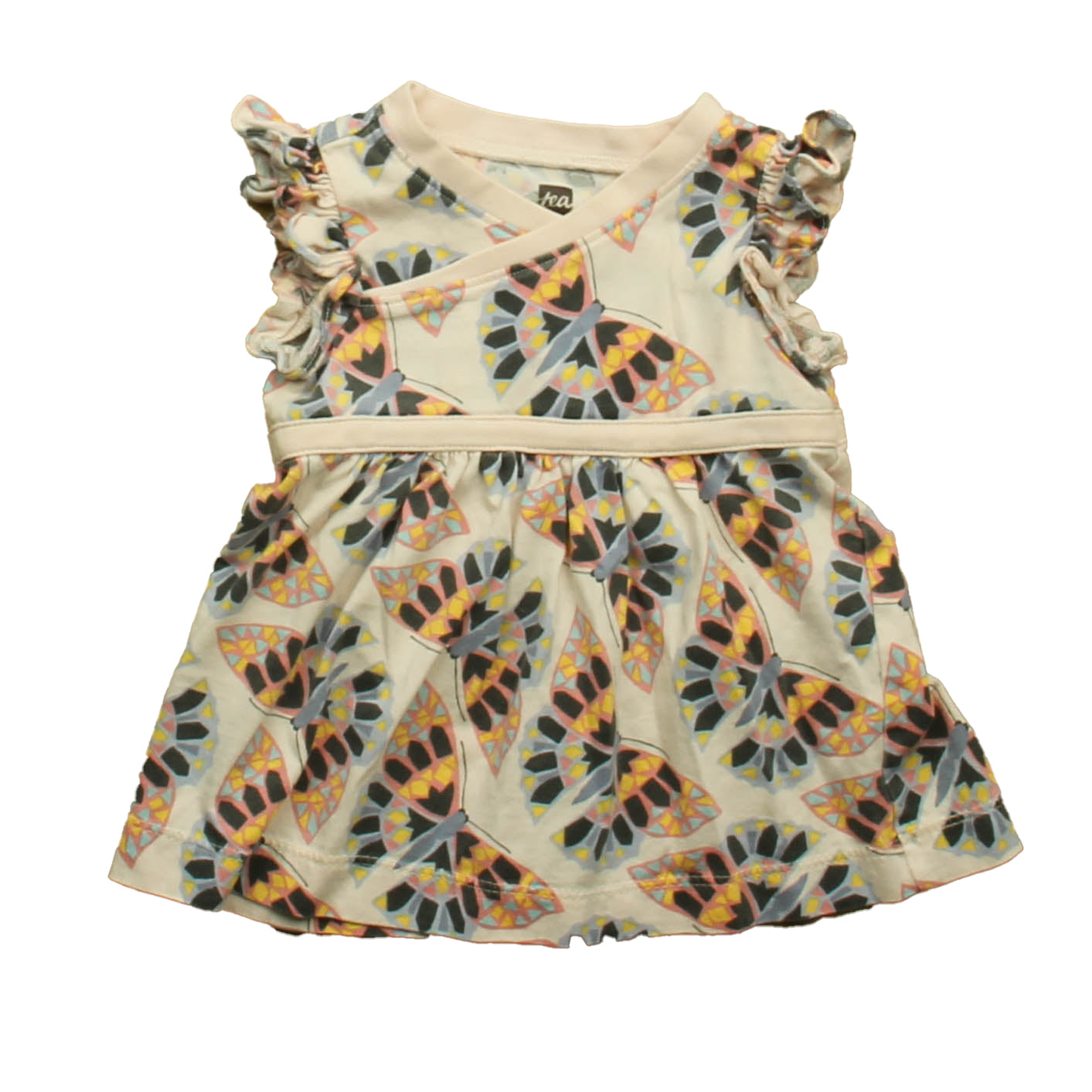 Tea Collection Girls Pink Butterflies Dress Size: 9-12 Months Pink Butterflies