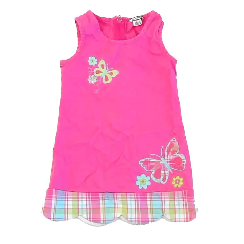 Hartstrings Girls Pink Butterflies Dress Size: 4T Pink Butterflies
