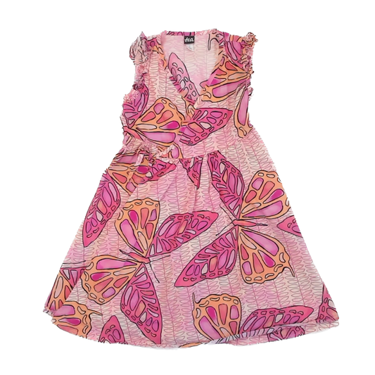Tea Collection Girls Pink | Butterflies Dress Size: 7 Years Pink | Butterflies