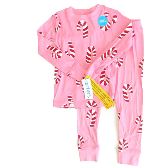 Carter's Girls Pink Candy Canes 2-piece Pajamas Size: 3T Pink Candy Canes