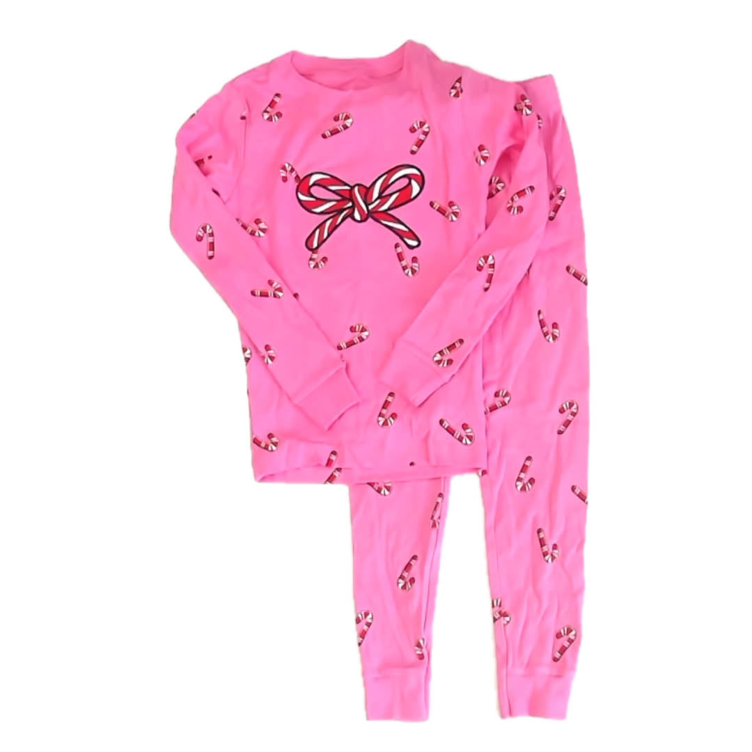 Pekkle Girls Pink Candy Canes 2-piece Pajamas Size: 6 Years Pink Candy Canes