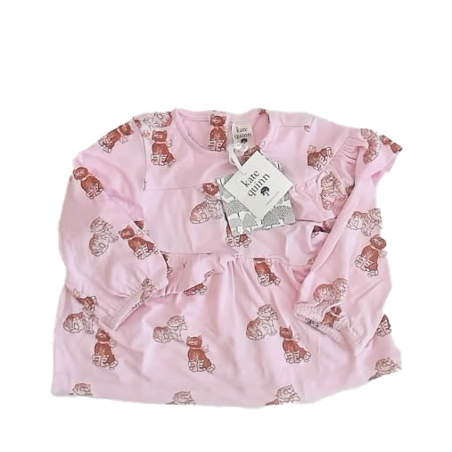 Kate Quinn Girls Pink Cats Long Sleeve Shirt Size: 6-12 Months Pink Cats