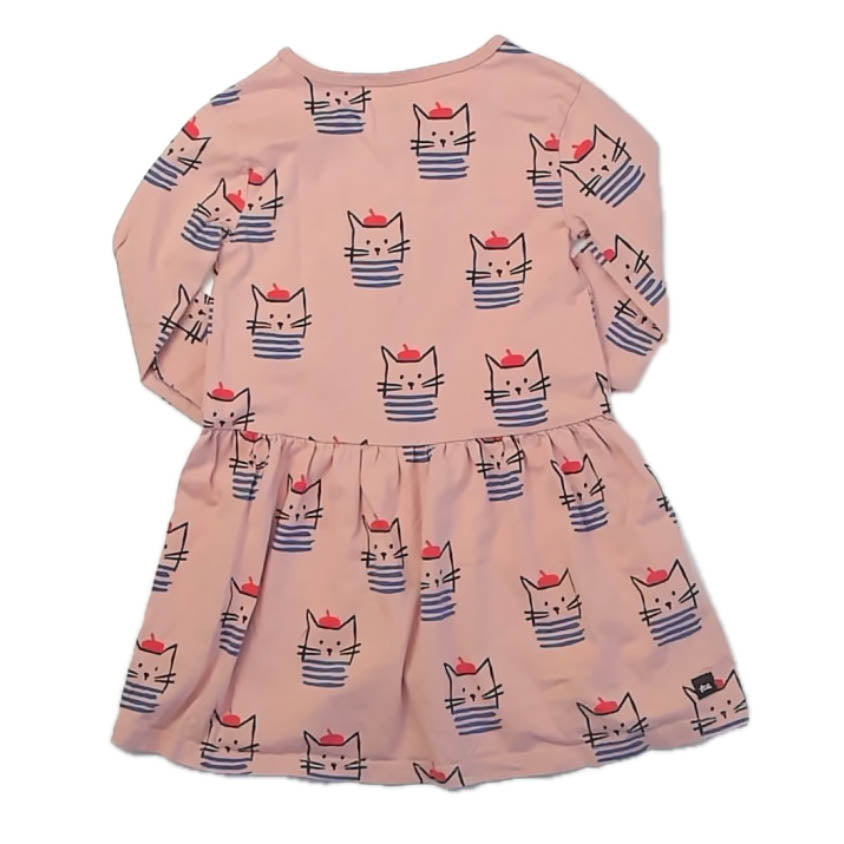Tea Collection Girls Pink Cats Dress Size: 4T Pink Cats