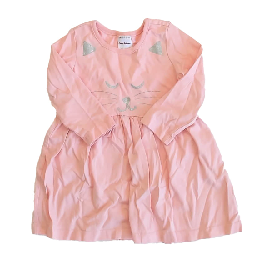 Hanna Andersson Girls Pink Cats Dress Size: 18-24 Months Pink Cats
