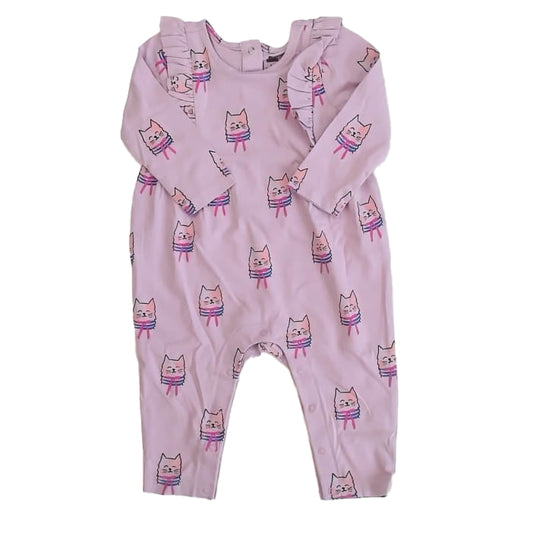 Tea Collection Girls Pink Cats Long Sleeve Outfit Size: 6-9 Months Pink Cats