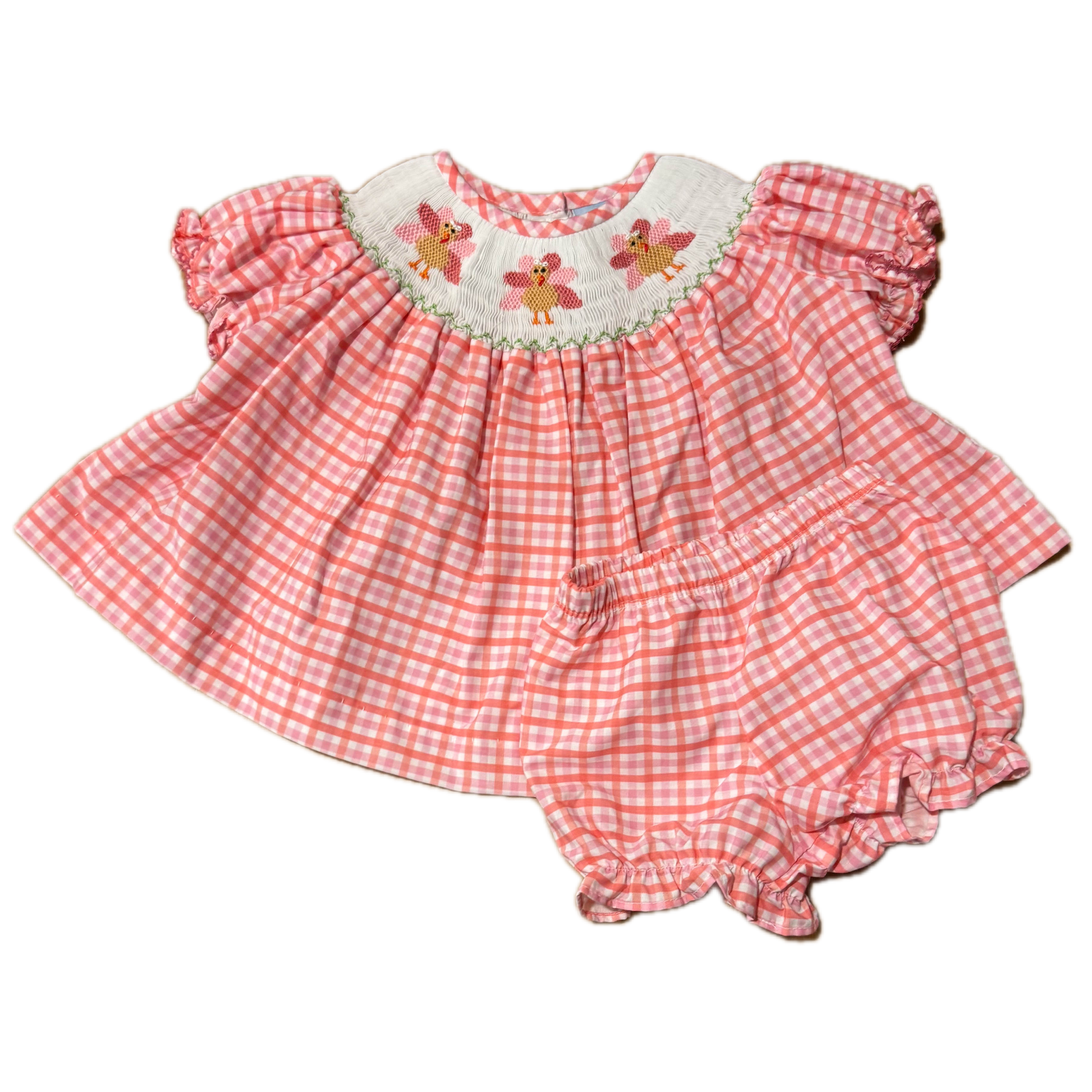 Classic Whimsey Girls Pink Check Dress Size: 3 Months Pink Check