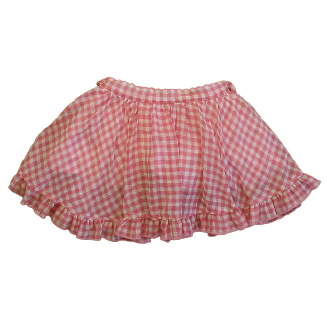 Paush Girls Pink Check Skirt Size: 6 Years