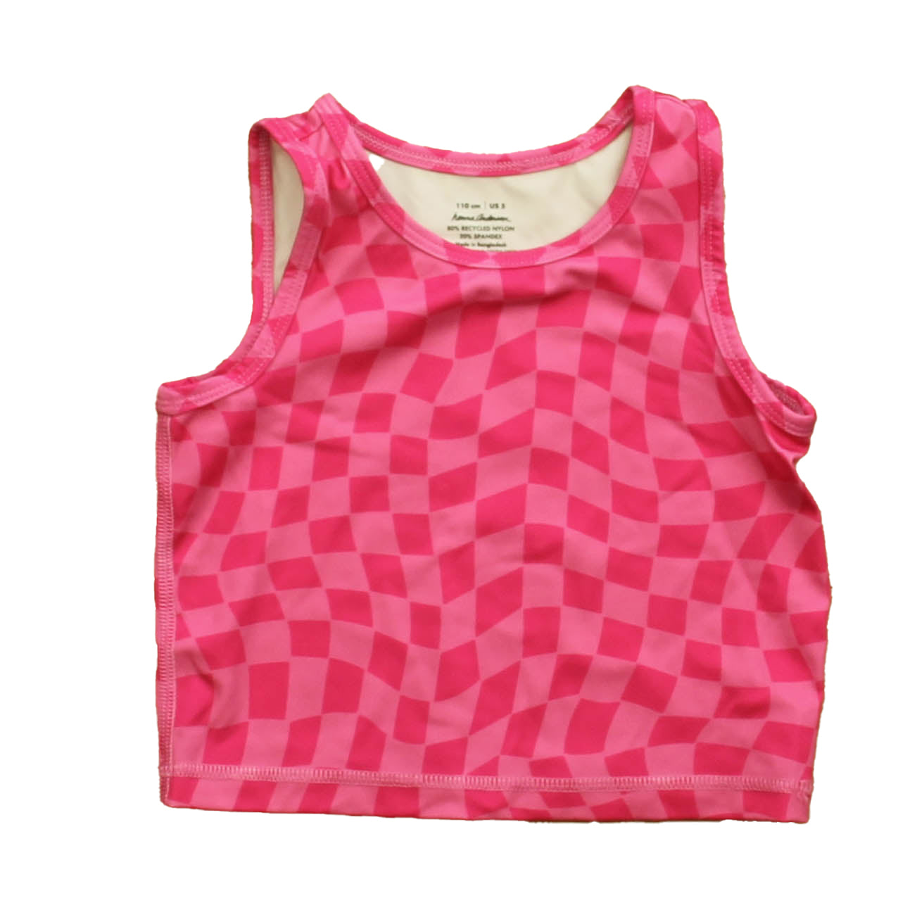 Hanna Andersson Girls Pink Check Athletic Top Size: 5T Pink Check