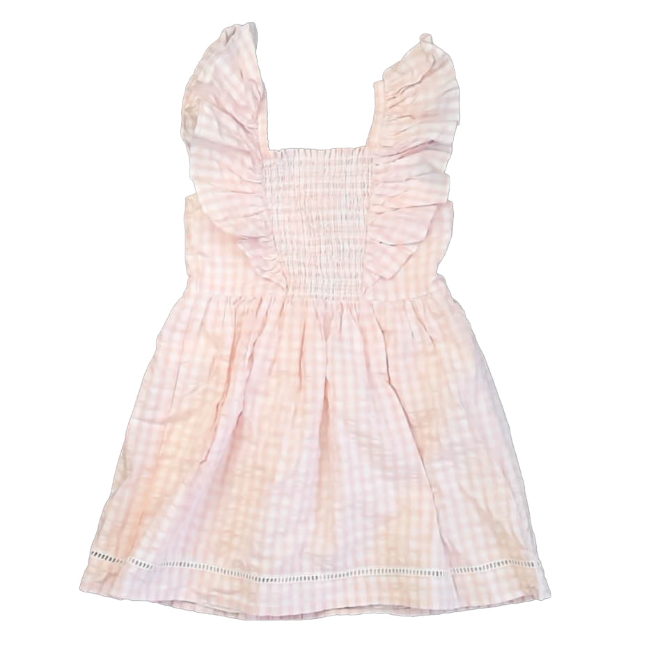 Janie and Jack Girls Pink Check Dress Size: 5T Pink Check