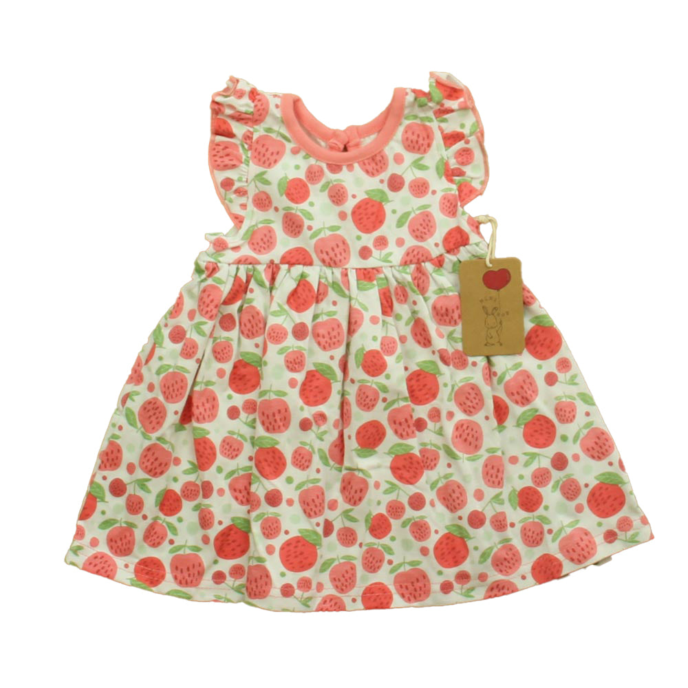 Mini Hop Girls Pink Cherries | Strawberries Dress Size: 9 Months