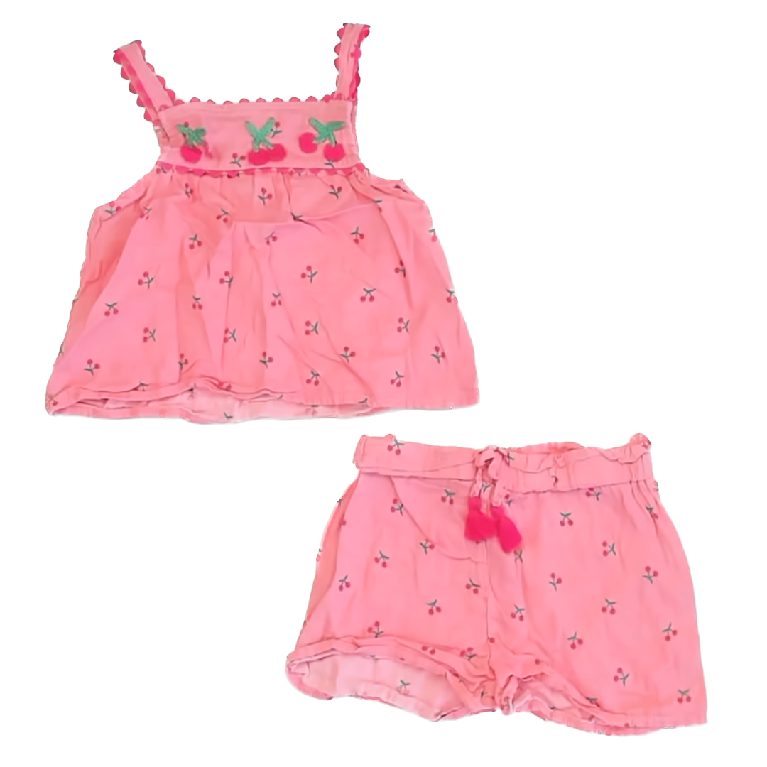 Btween Girls Pink | Cherries Apparel Sets Size: 5T Pink | Cherries