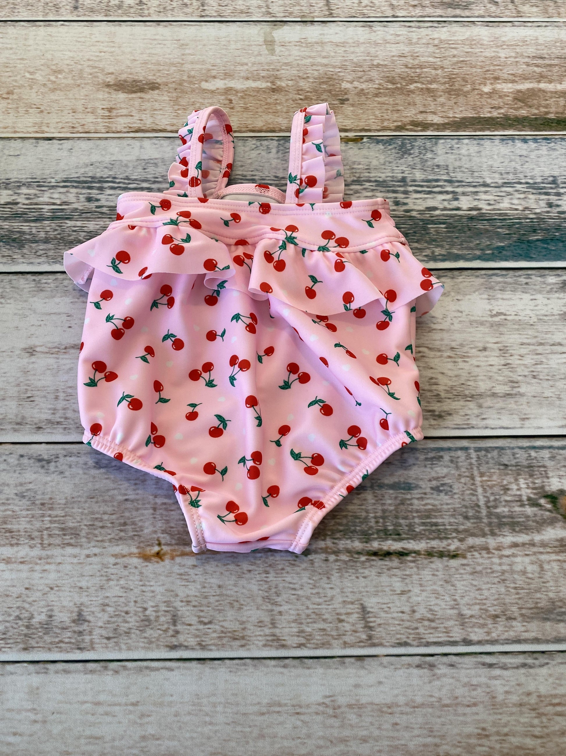 WonderNation Girls pink | Cherries Swimwear Size: 3-6 months pink | Cherries