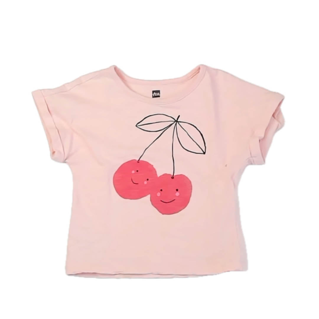Tea Collection Girls Pink Cherries T-Shirt Size: 3T Pink Cherries