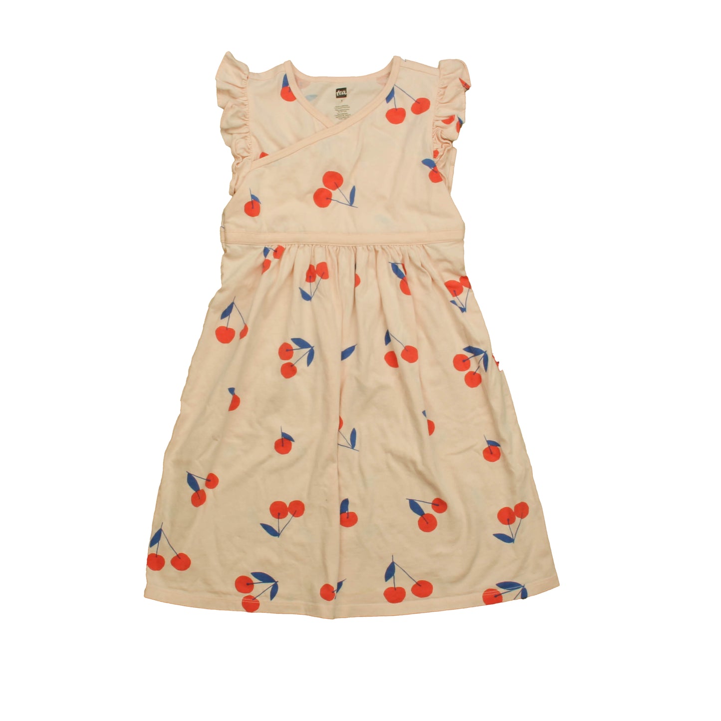 Tea Collection Girls Pink Cherries Dress Size: 7 Years Pink Cherries