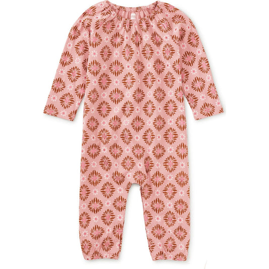 Tea Collection Girls Pink Chrysanthemum Long Sleeve Outfit Size: 6-9 Months Pink Chrysanthemum