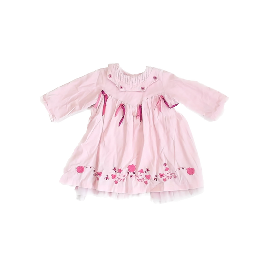 Catimini Girls Pink Corduroy Dress Size: 12 Months Pink Corduroy