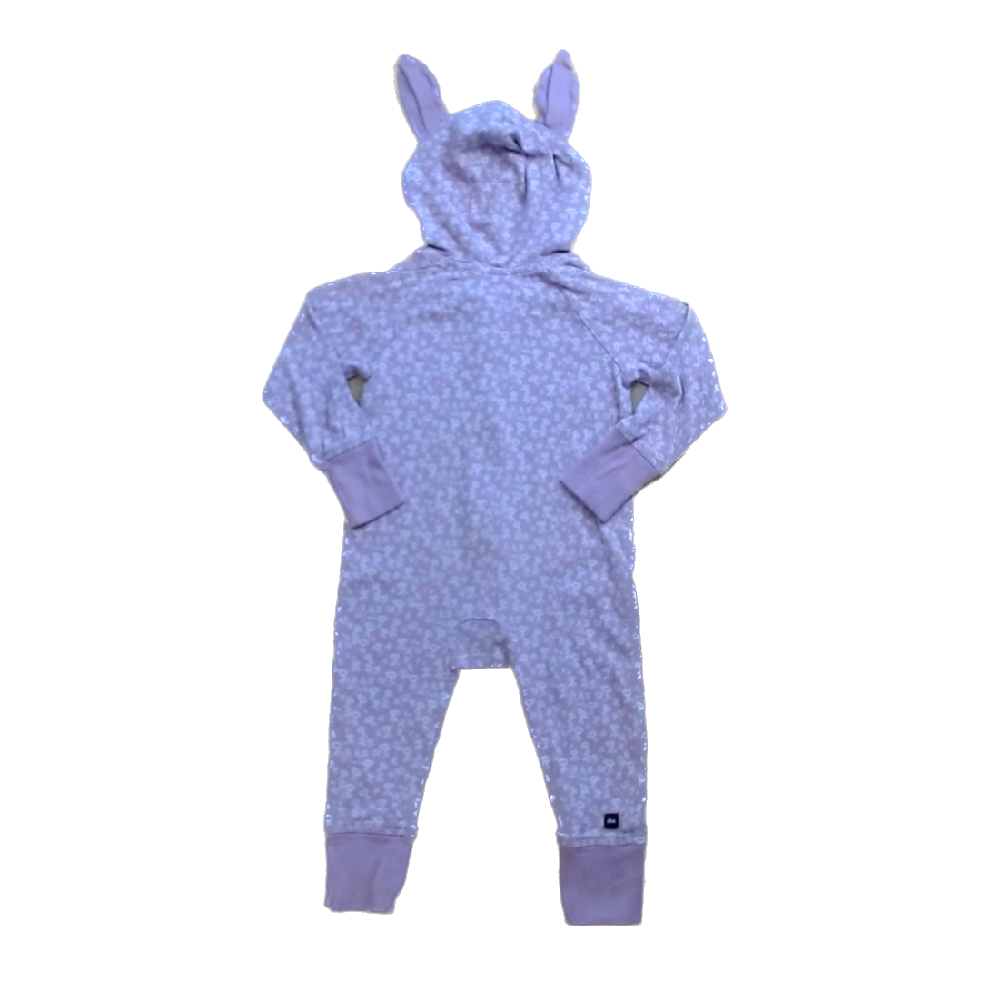 Tea Collection Boys Pink | Cream Flowers Hooded Romper Size: 18-24 Months Pink | Cream Flowers Hooded