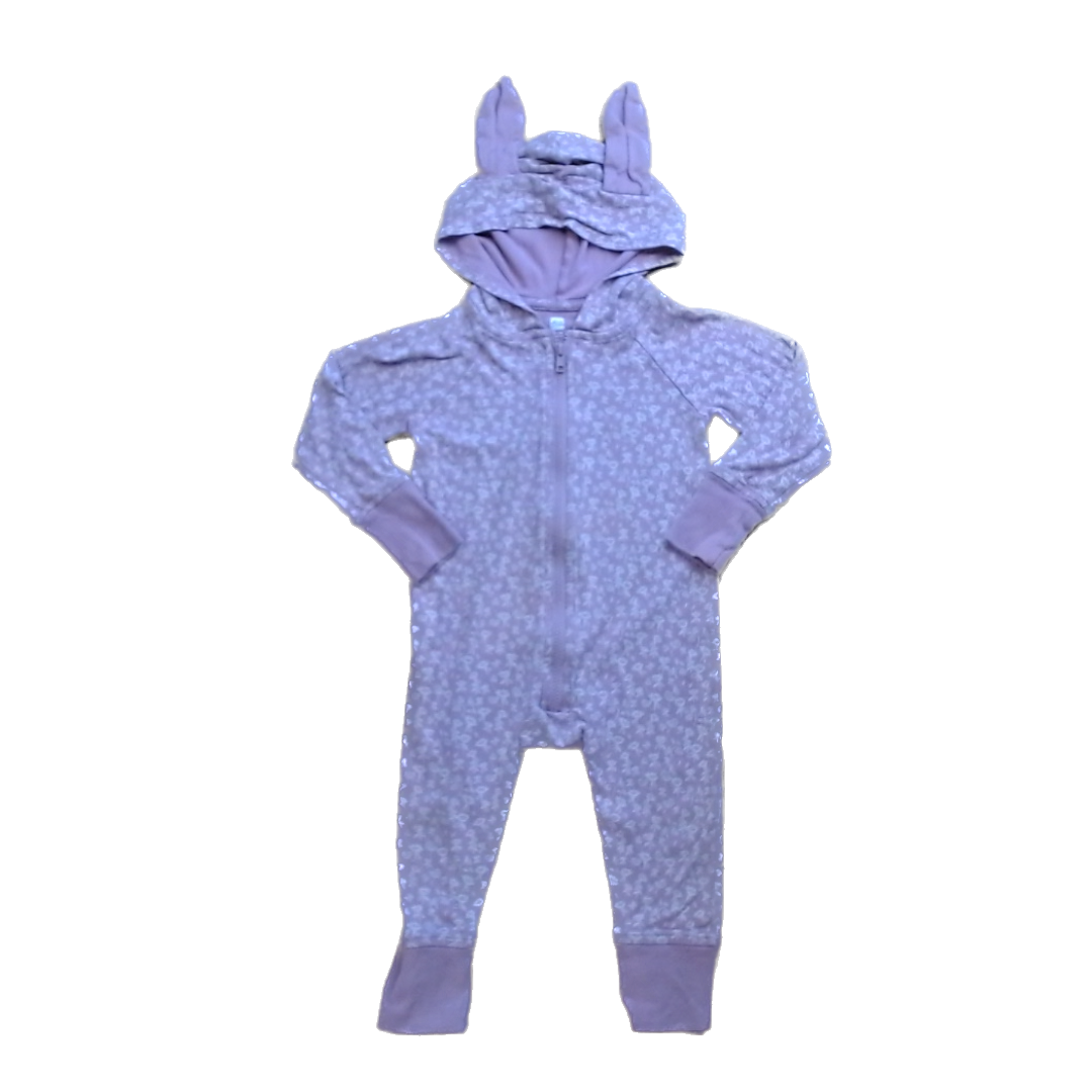 Tea Collection Boys Pink | Cream Flowers Hooded Romper Size: 18-24 Months Pink | Cream Flowers Hooded