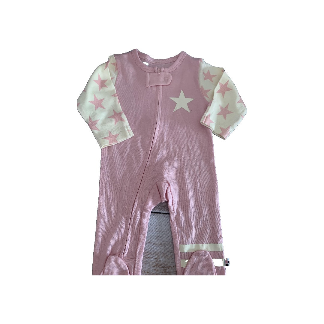 Baby Soy Girls pink | cream | Stars Pajamas Size: 0-3 months pink | cream | Stars