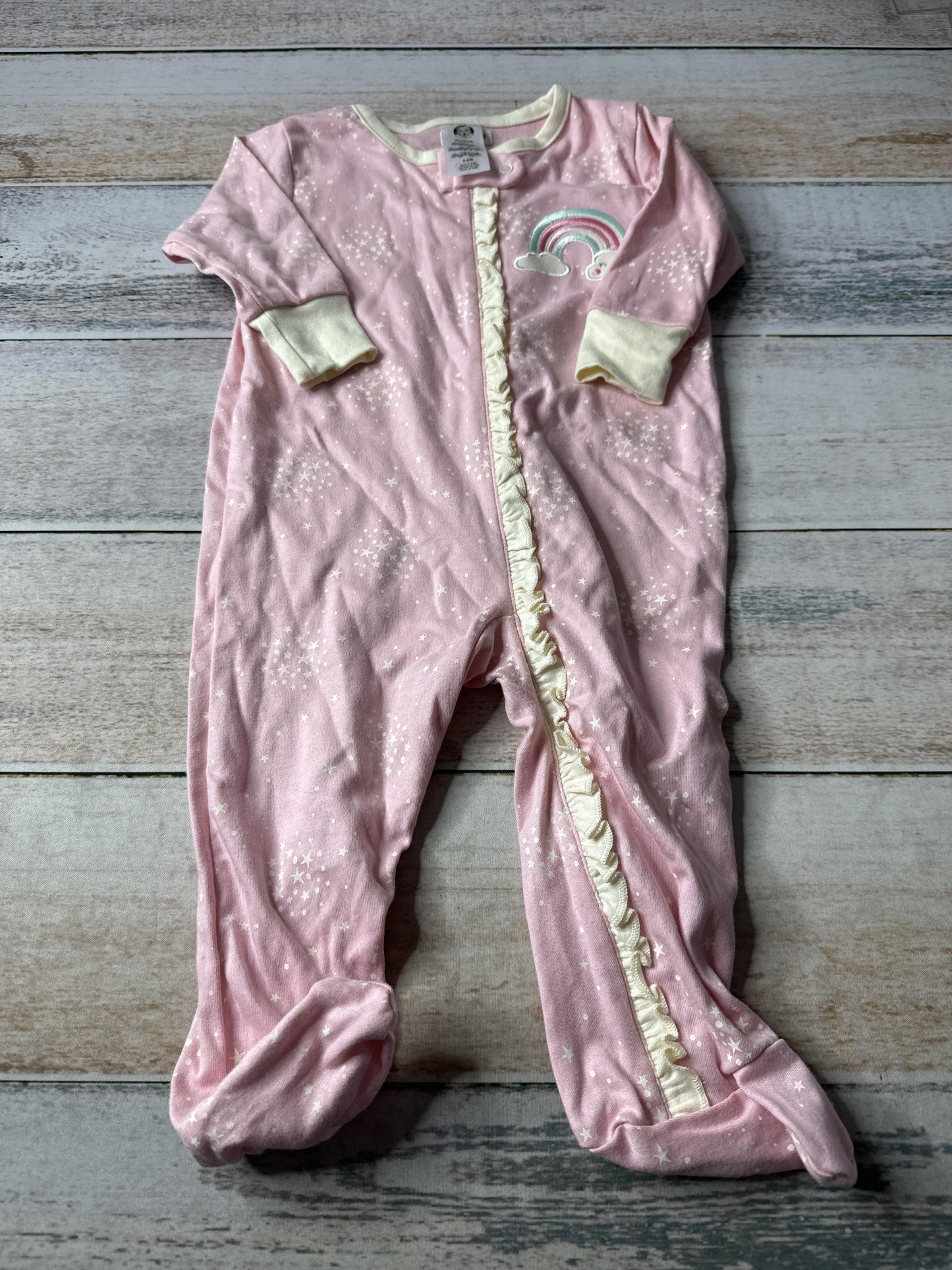 Gerber organic Girls pink | cream | Stars Pajamas Size: 3-6 months pink | cream | Stars