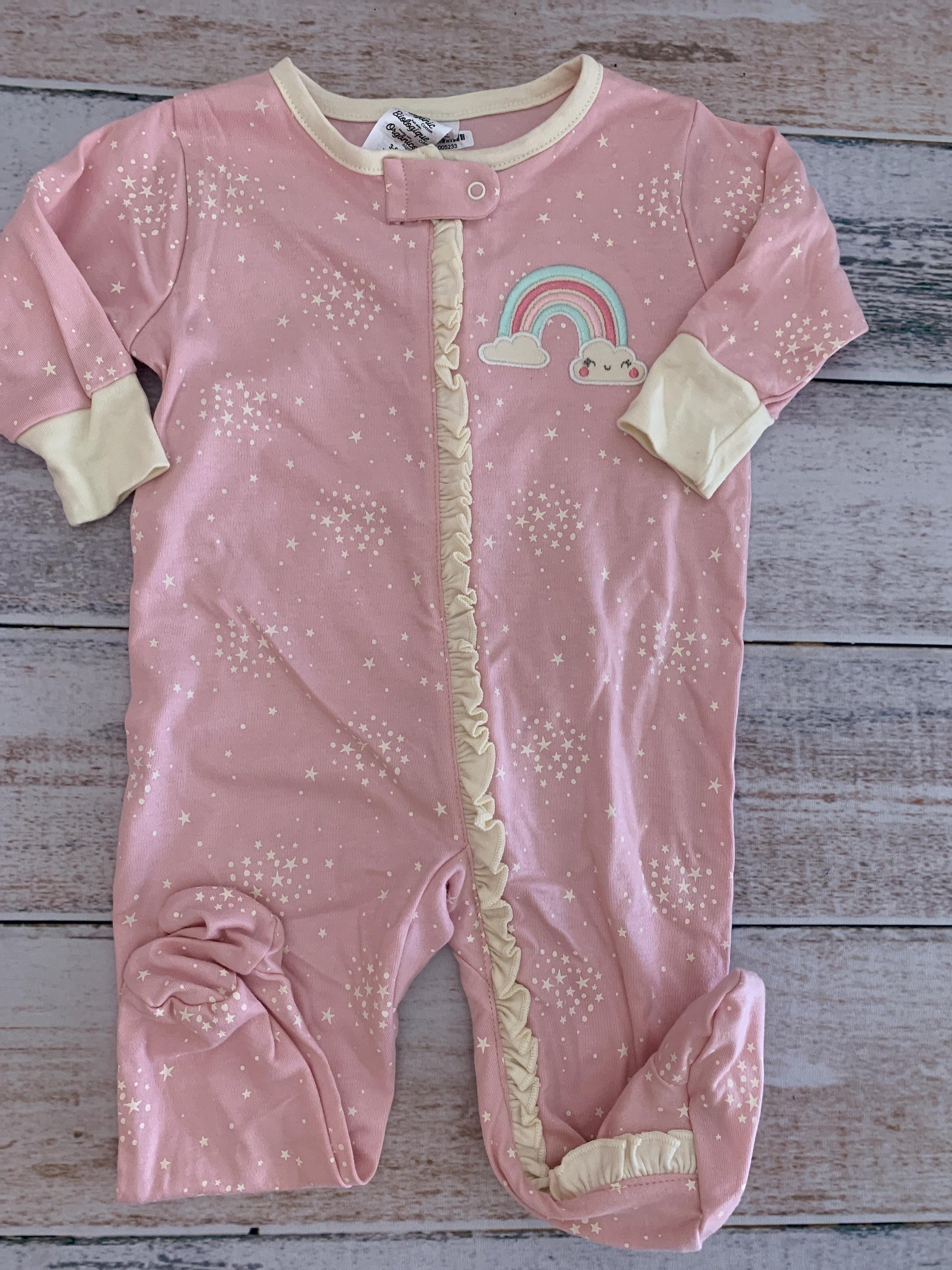 Gerber organic Girls pink | cream | Stars Pajamas Size: 3-6 months pink | cream | Stars