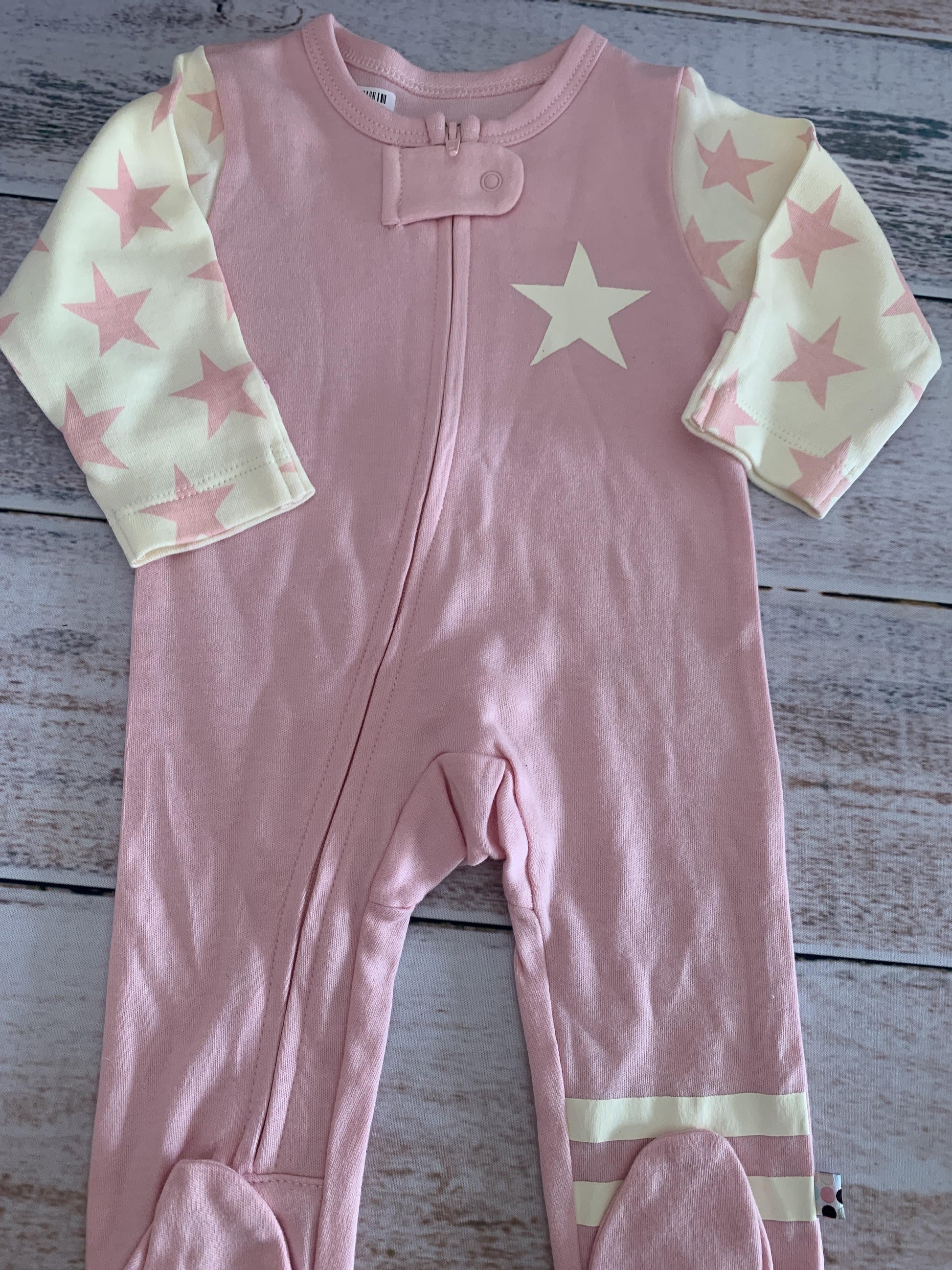 Baby Soy Girls pink | cream | Stars Pajamas Size: 0-3 months pink | cream | Stars