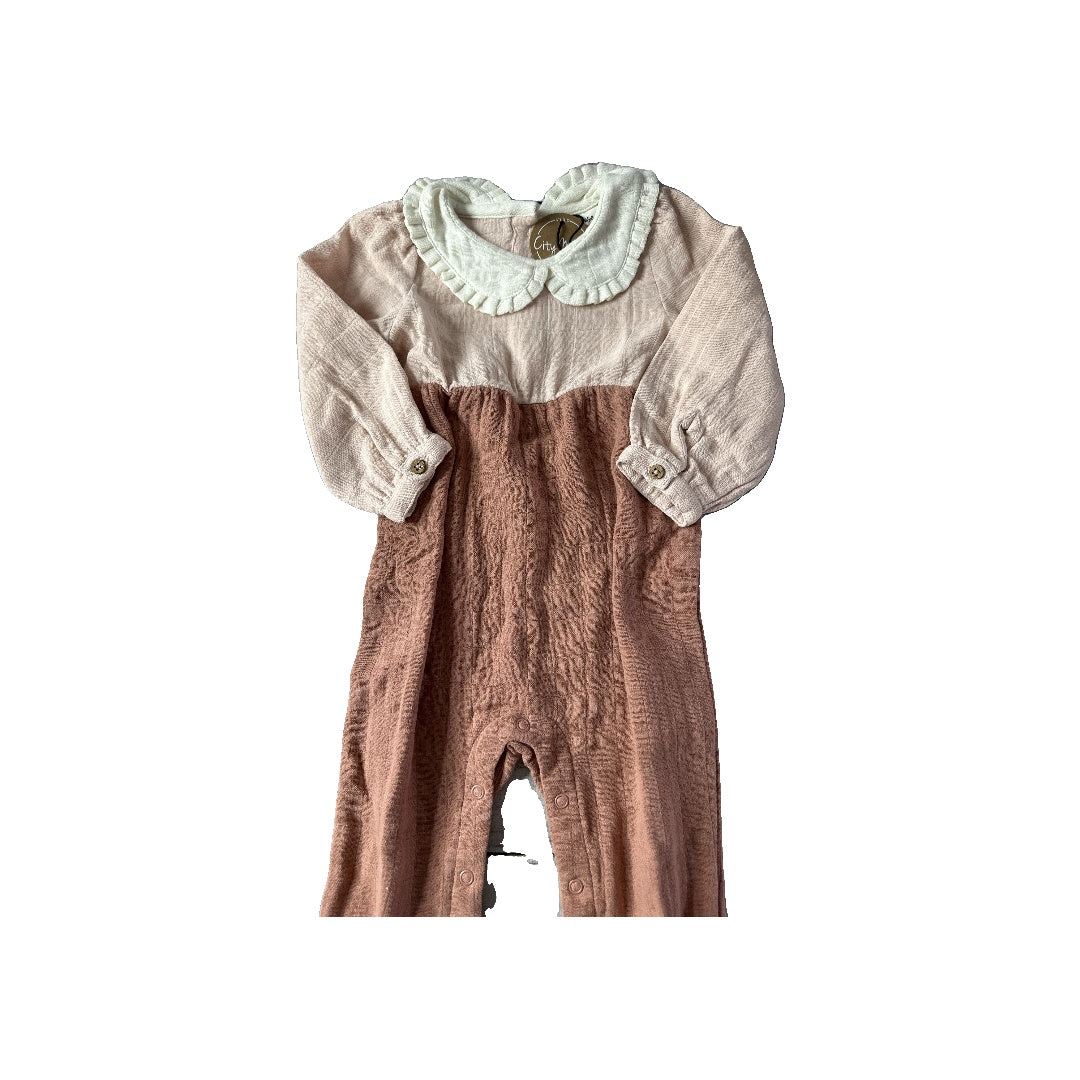 City Mouse Girls pink | cream Long Sleeve Outfit Size: 12-18 months pink | cream