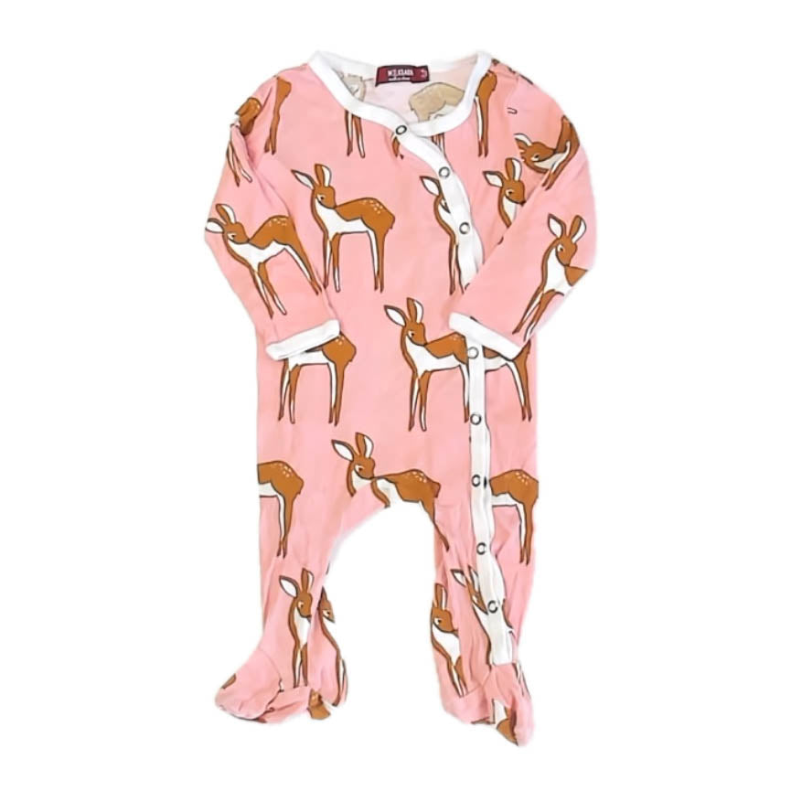 Milk barn Girls Pink Deer Long Sleeve Outfit Size: 3-6 Months Pink Deer
