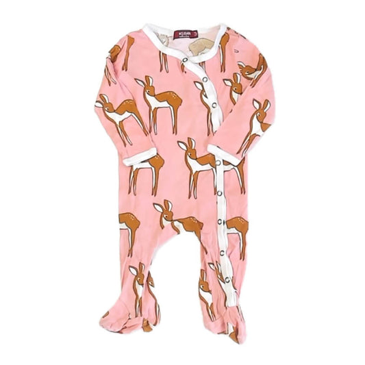 Milk barn Girls Pink Deer Long Sleeve Outfit Size: 3-6 Months Pink Deer