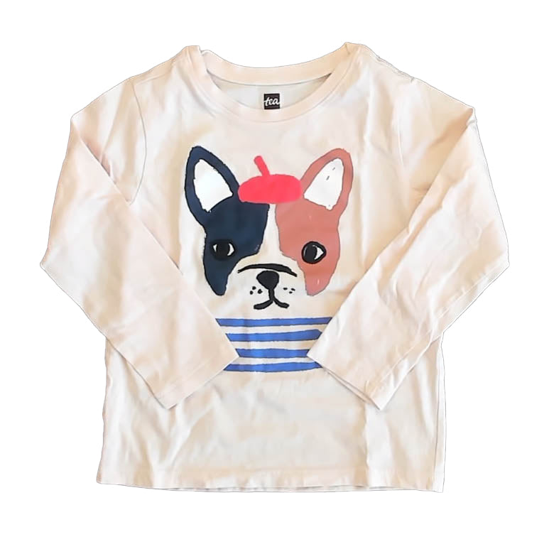 Tea Collection Girls Pink Dog Long Sleeve T-Shirt Size: 3T Pink Dog
