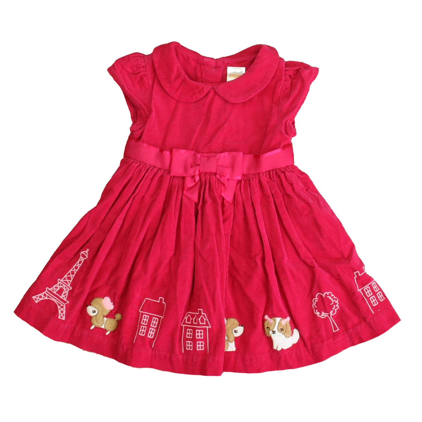 Gymboree Girls Pink Dogs Dress Size: 12-18 Months