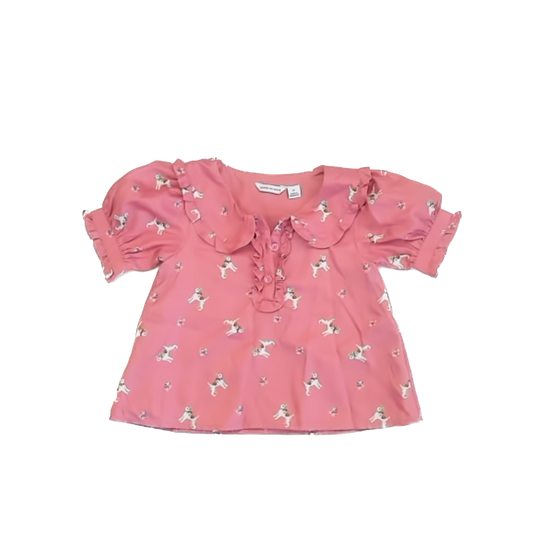 Janie and Jack Girls Pink | Dogs Blouse Size: 2T Pink | Dogs