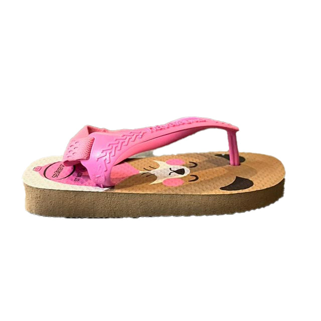Havaianas Girls Pink Dogs Flip Flops Size: 7 Toddler Pink Dogs