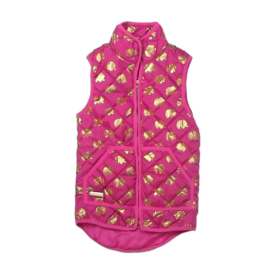 Simply Southern Girls Pink Elephants Vest Size: 8-10 Years Pink Elephants