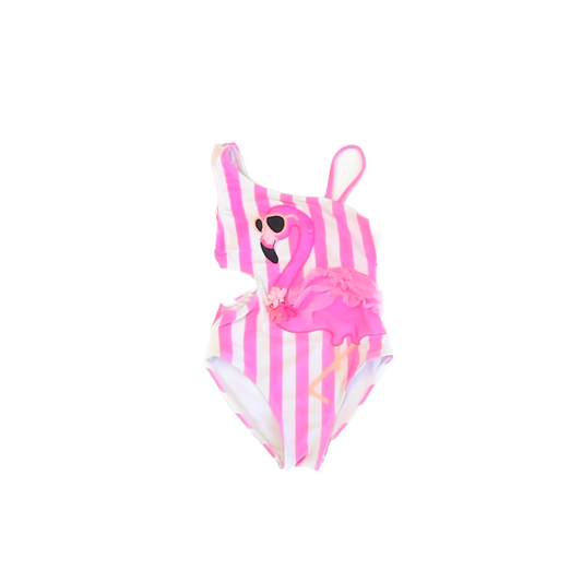 Flapdoodles Girls Pink Flamingo 1-piece Swimsuit Size: 6x Years Pink Flamingo