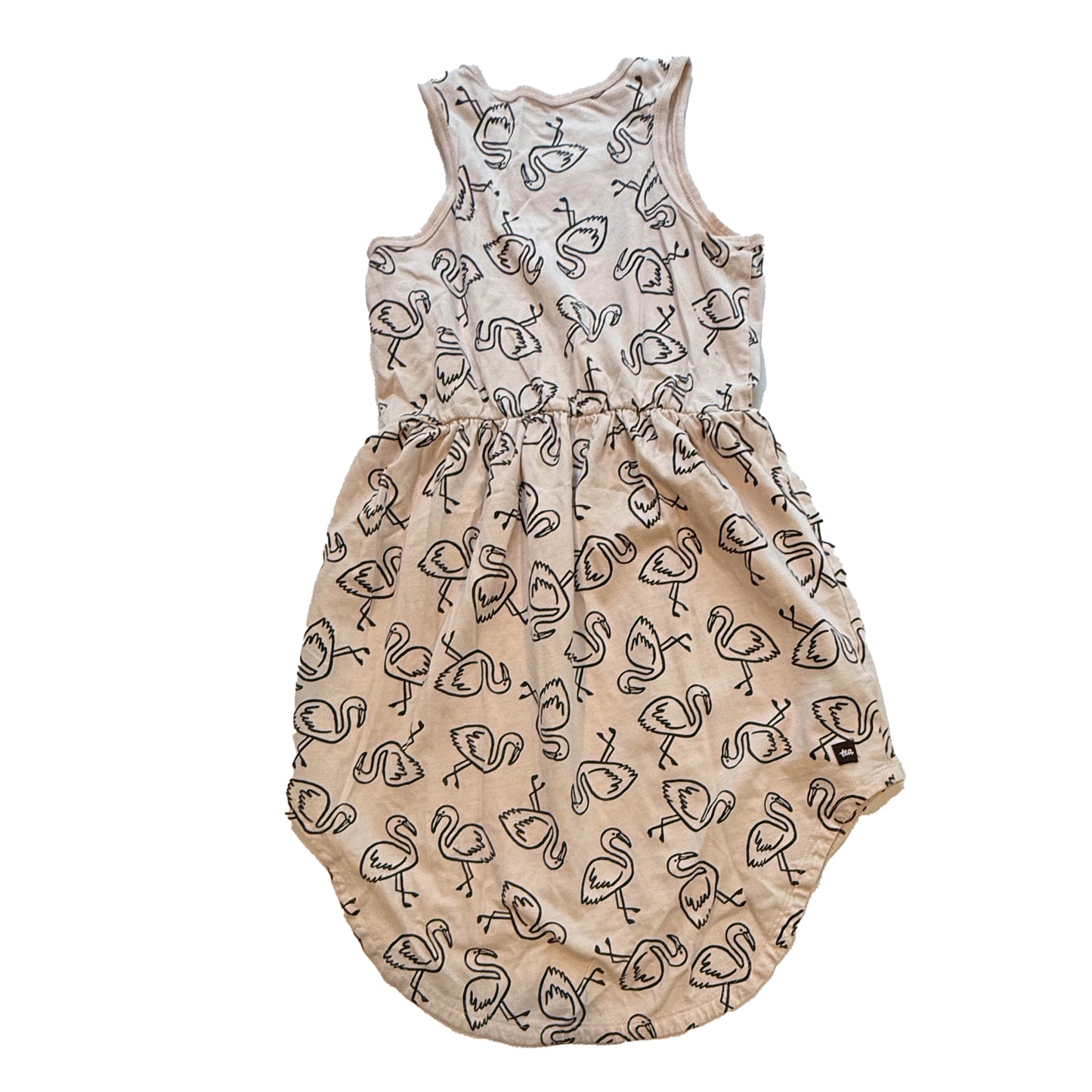 Tea Collection Girls Pink Flamingo Dress Size: 7 Years Pink Flamingo