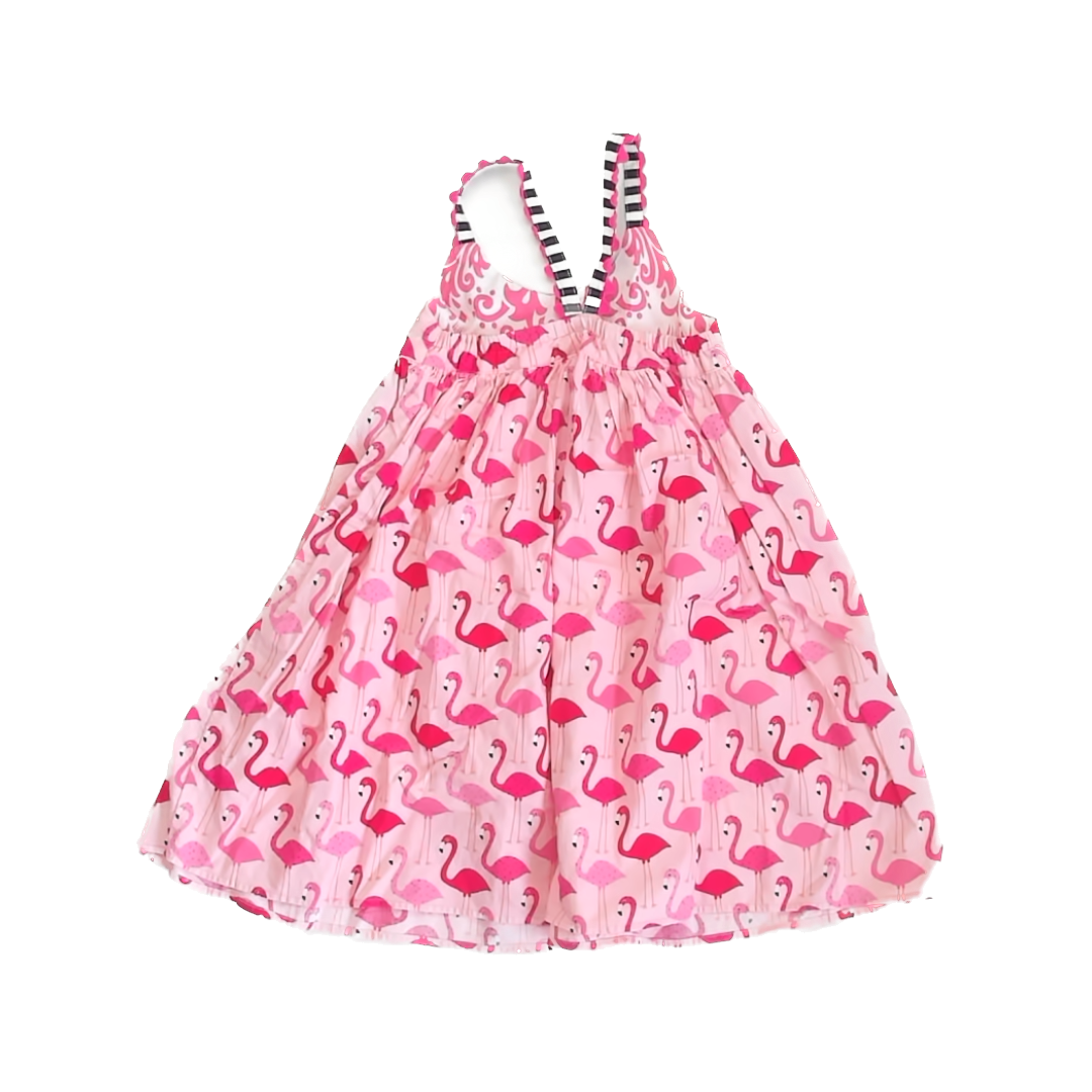 Hickity-Pickity Girls Pink Flamingos Sun Dress Size: 3T Pink Flamingos
