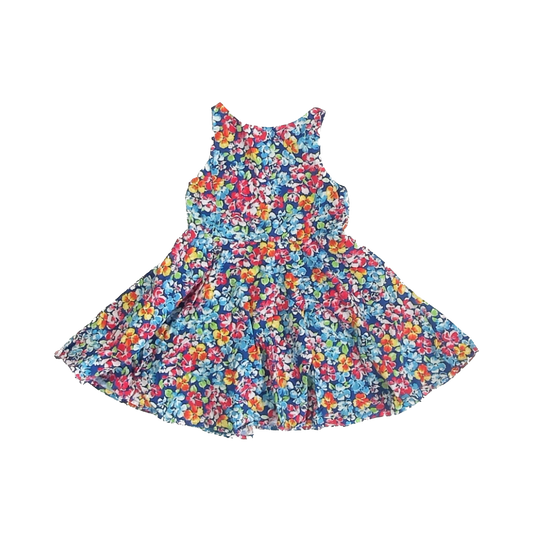 Ralph Lauren Girls Blue Floral Sun Dress Size: 3T Blue Floral
