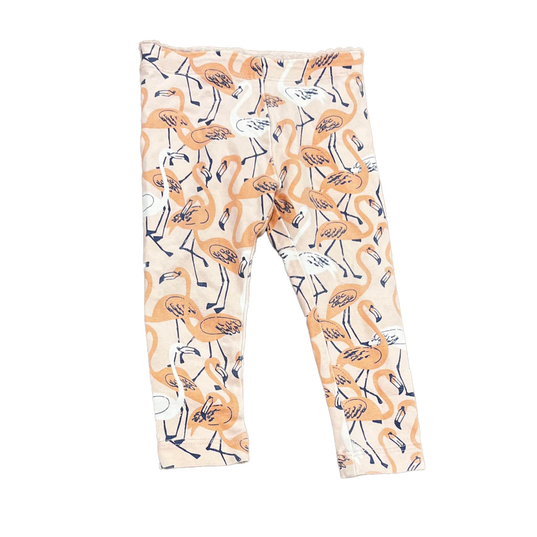 Tea Girls Pink Flamingos Leggings Size: 3-6 Months