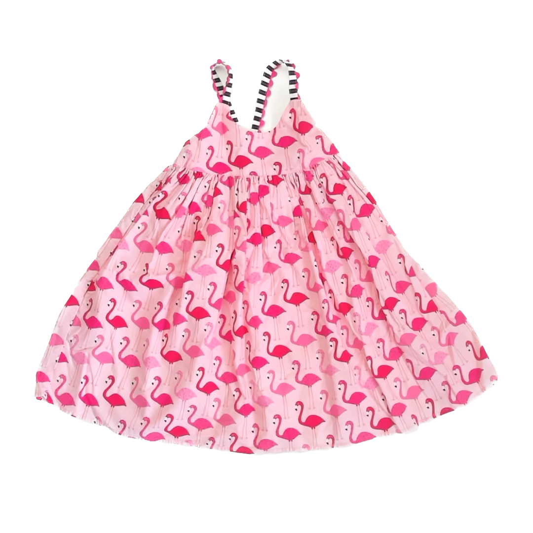 Hickity-Pickity Girls Pink Flamingos Sun Dress Size: 3T Pink Flamingos