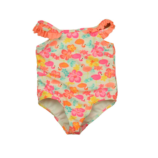 Healthex Girls Pink Flamingos 1-piece Swimsuit Size: 6-9 Months Pink Flamingos