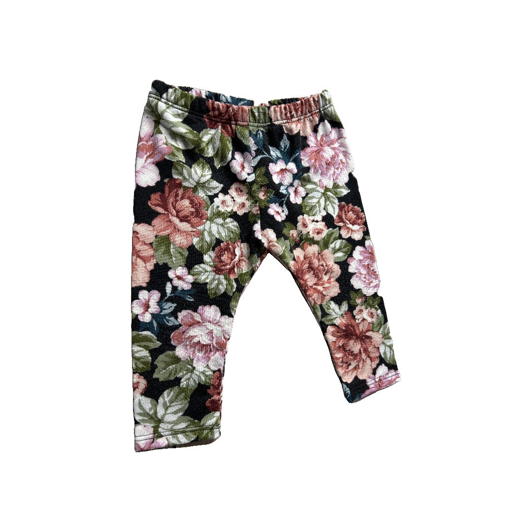 Bonnie Baby Girls Pink floral | Black | Forest Green Pants Size: 12 months Pink floral | Black | Forest Green