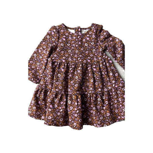 Carters Girls Pink floral | Brown Dress Size: 9-12 Months Pink floral | Brown