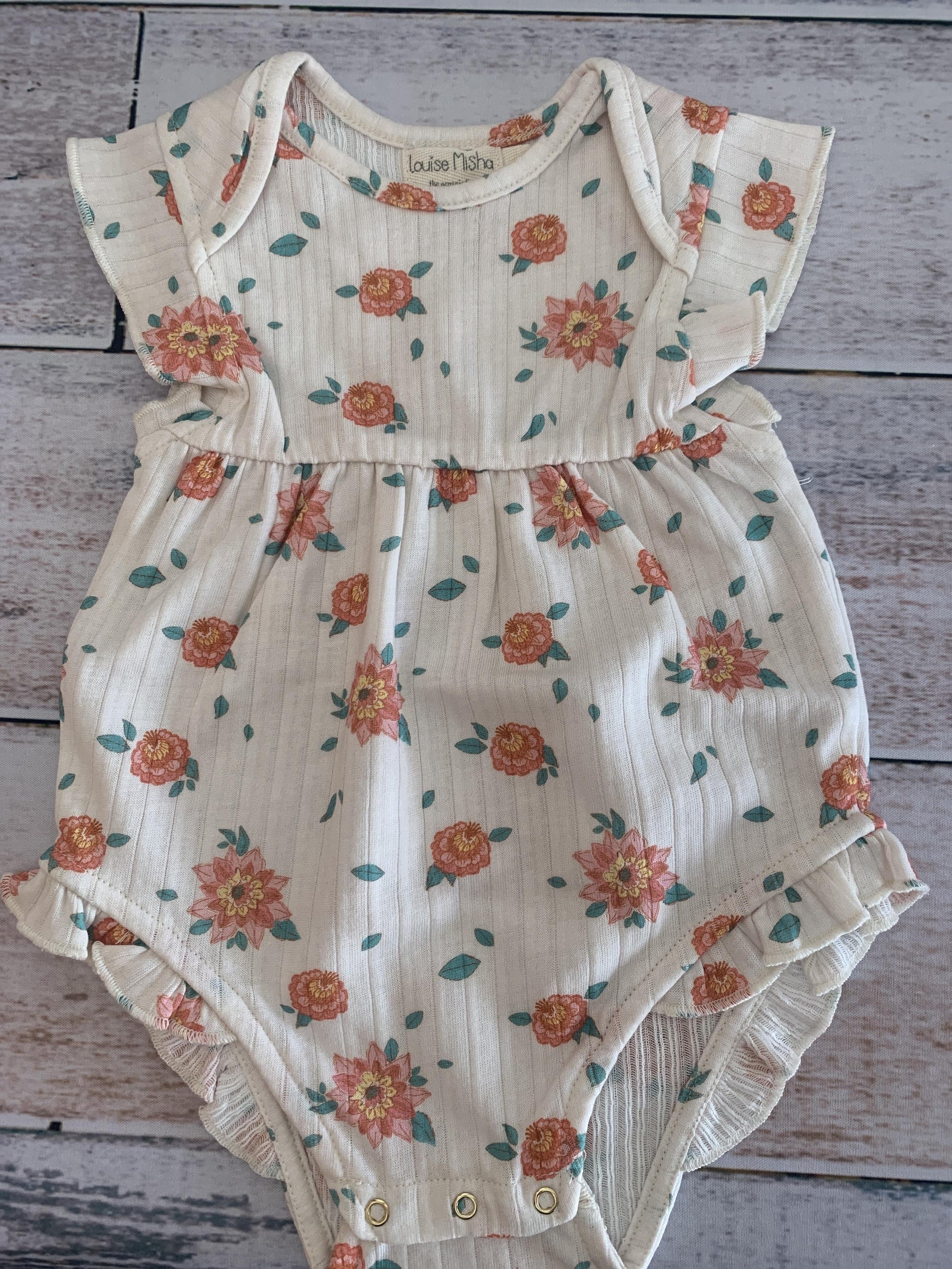 Louise Misha Girls Pink floral | cream Romper Size: 6 months Pink floral | cream
