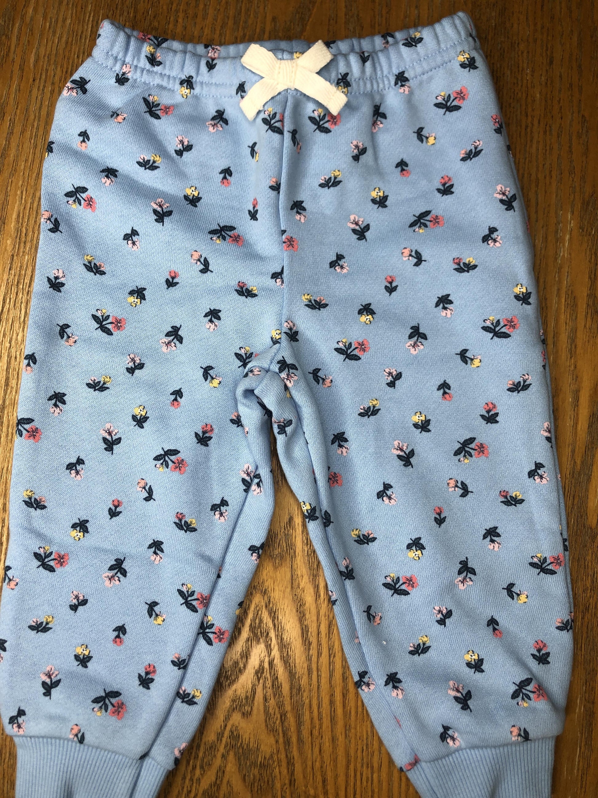 Carters Girls Pink floral | Light Blue Pants Size: 9 months Pink floral | Light Blue