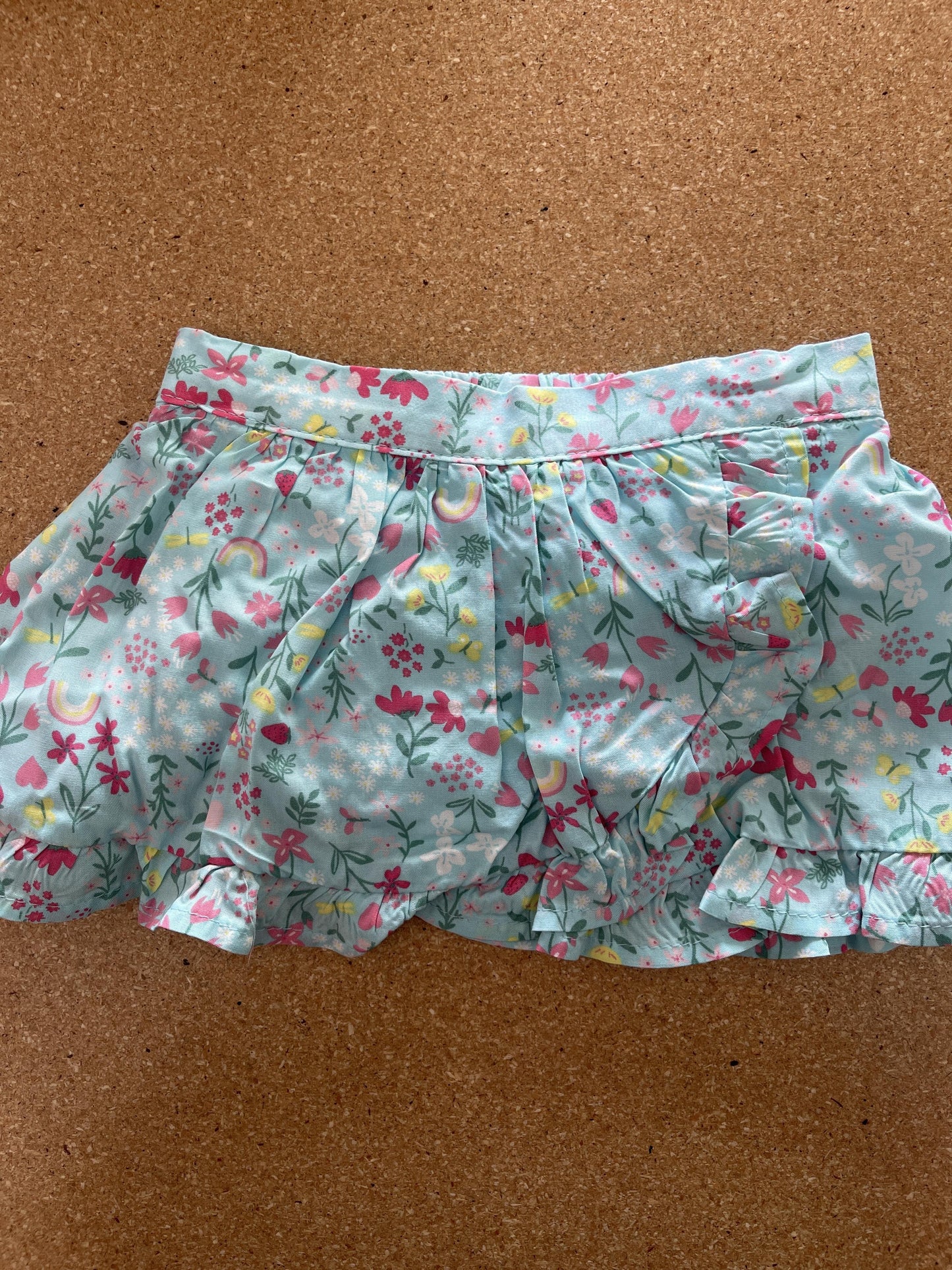 Carters Girls Pink floral | Light Blue Skirt Size: 9 months Pink floral | Light Blue