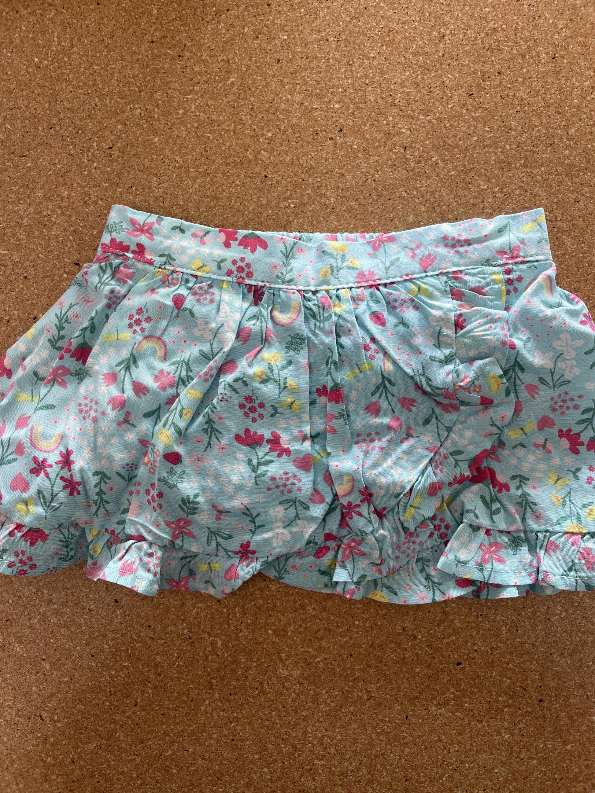 Carters Girls Pink floral | Light Blue Skirt Size: 9 months Pink floral | Light Blue