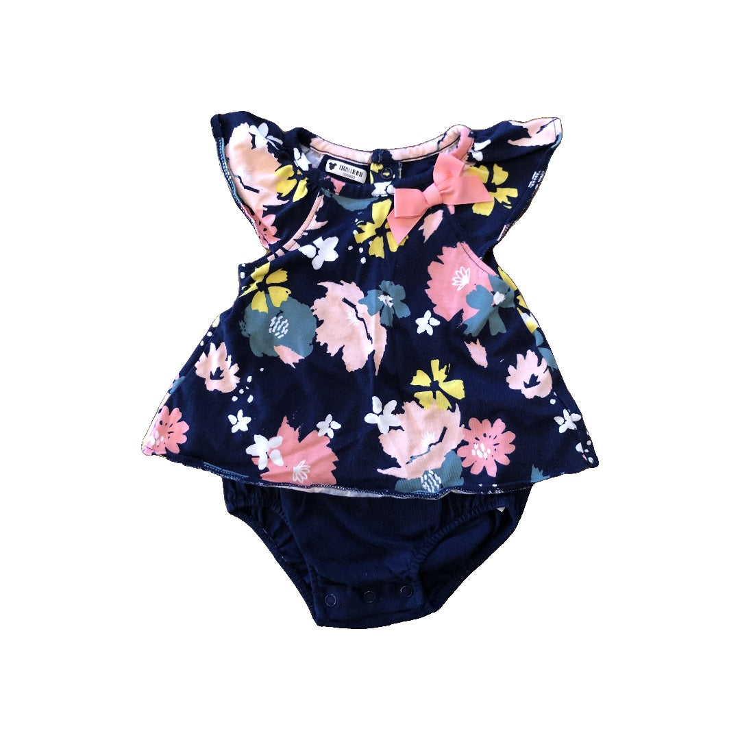 Carters Girls Pink floral | Navy Blue Dress Size: 0-3 months Pink floral | Navy Blue