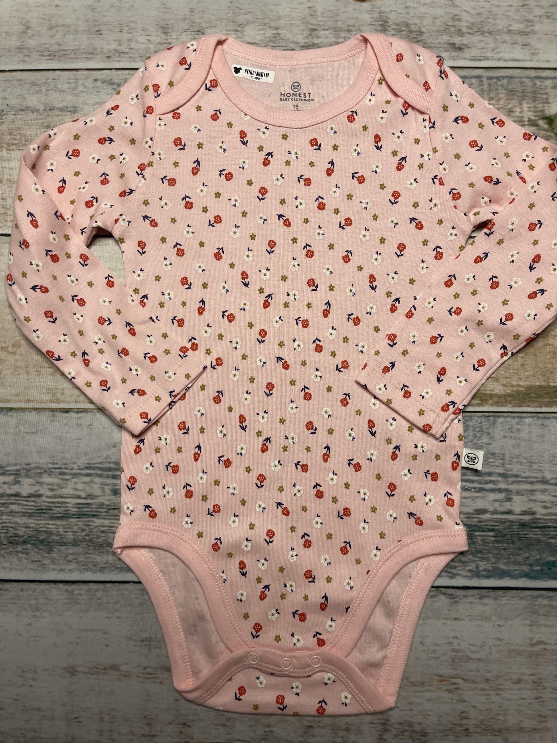 Honest Co Girls Pink floral | pink Onesie Size: 18 months Pink floral | pink