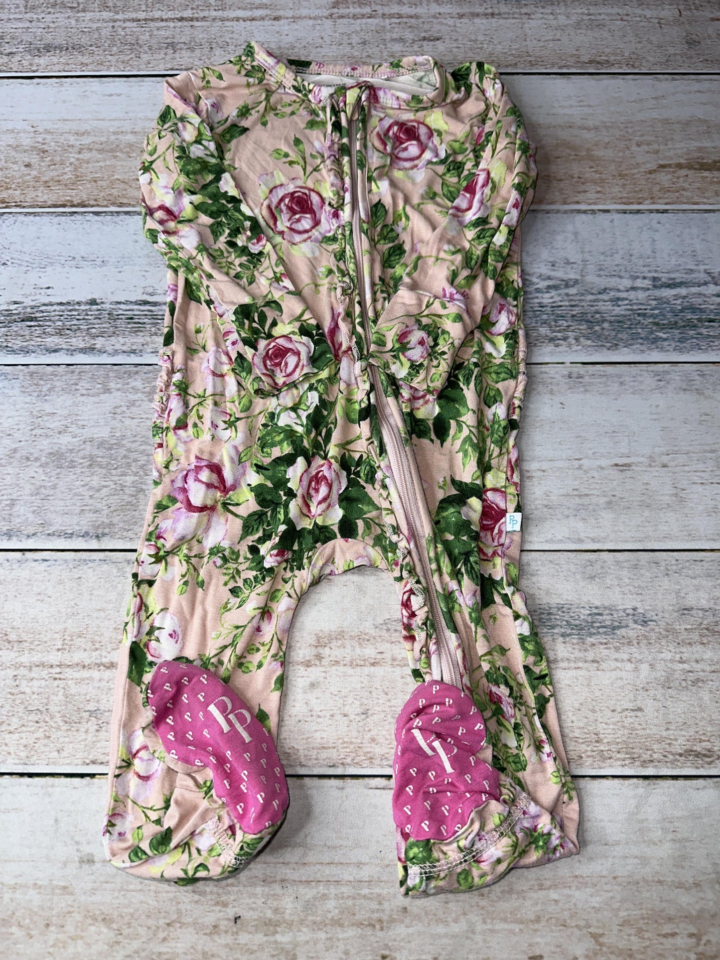 Posh Peanut Girls Pink floral | pink Pajamas Size: 18-24 months Pink floral | pink